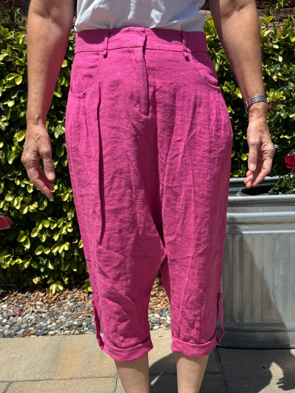 BCBGMaxAzria Runway woven drop-crotch cropped pants